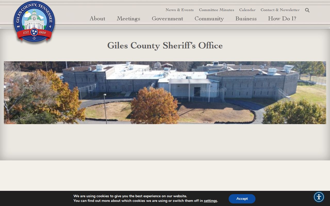 Giles County Sheriff jail and arrest records information