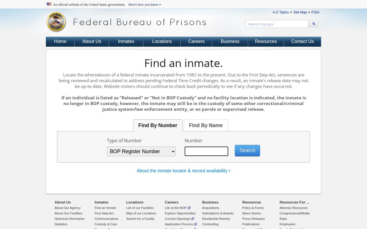 Federal inmate locator contrasted with Giles County arrest records