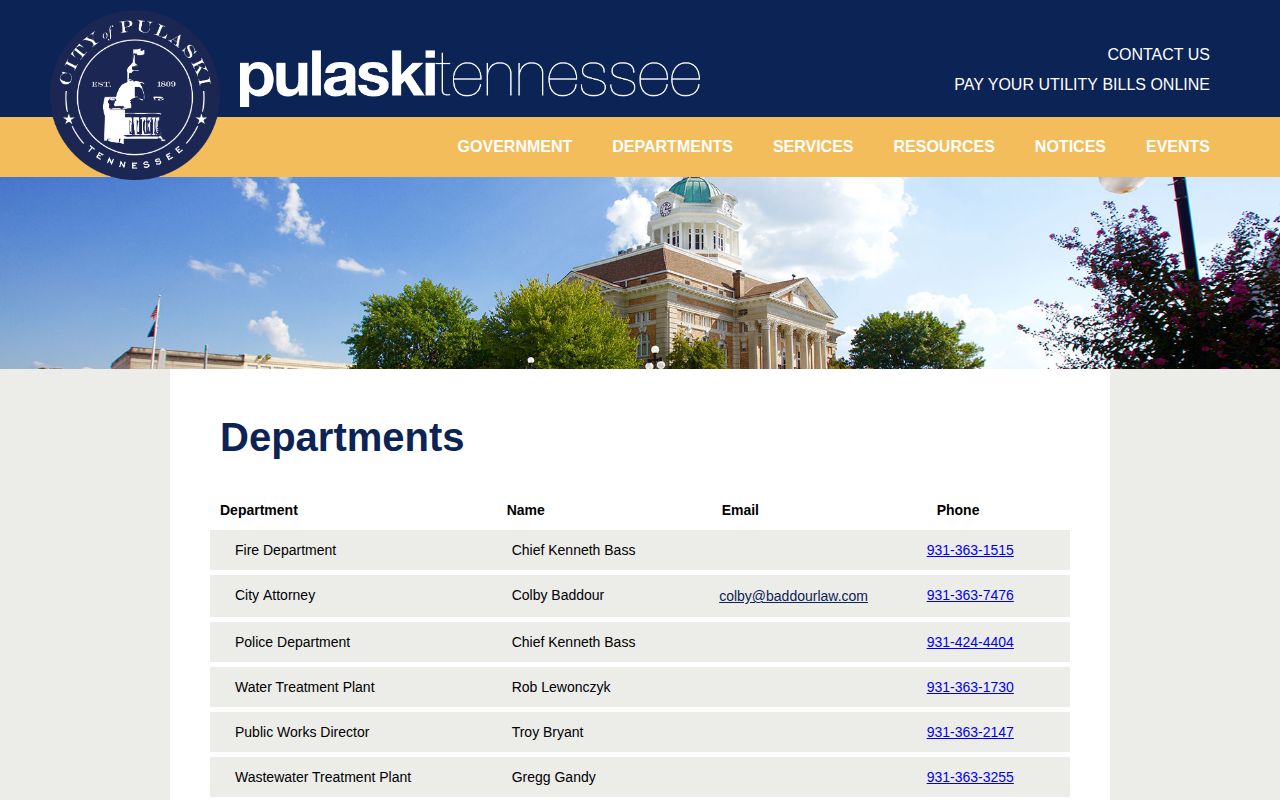 Pulaski Police Department source for Pulaski recent arrests records